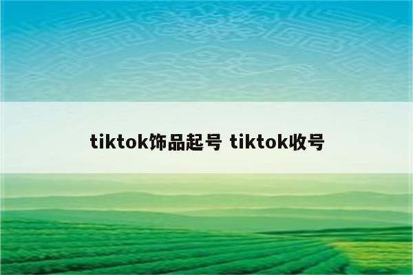 tiktok饰品起号 tiktok收号