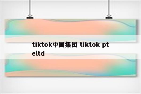 tiktok中国集团 tiktok pteltd