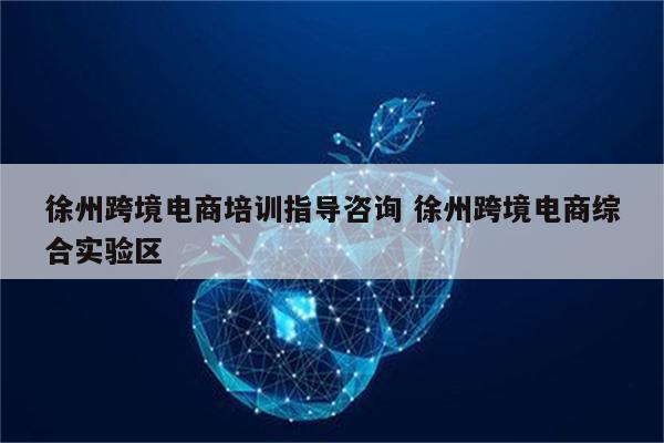 徐州跨境电商培训指导咨询 徐州跨境电商综合实验区