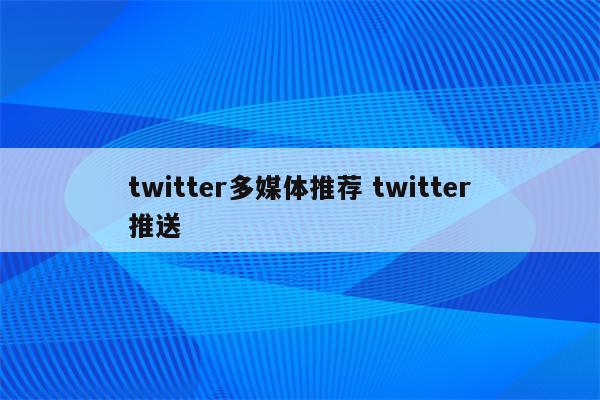 twitter多媒体推荐 twitter推送