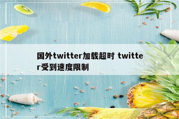 国外twitter加载超时 twitter受到速度限制