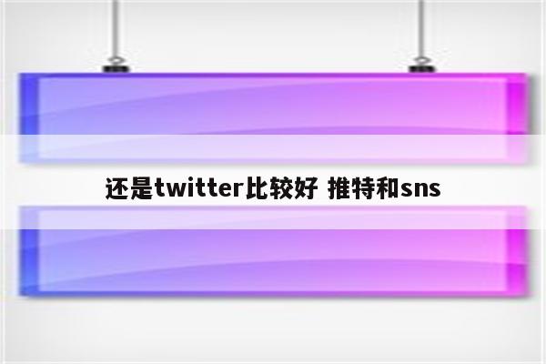 还是twitter比较好 推特和sns