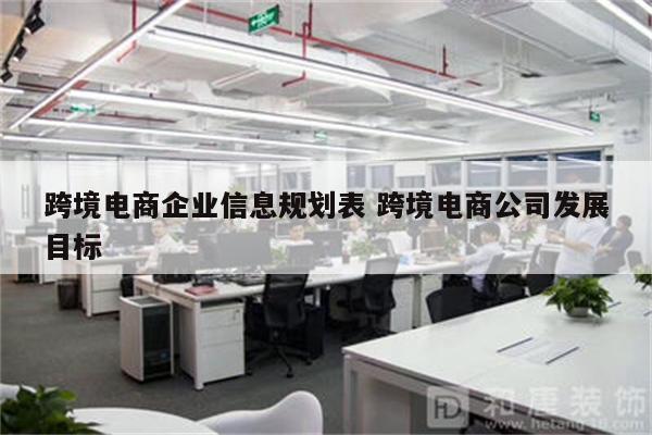 跨境电商企业信息规划表 跨境电商公司发展目标