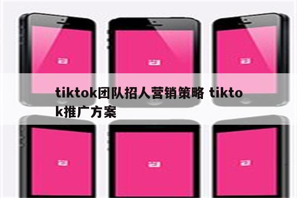tiktok团队招人营销策略 tiktok推广方案