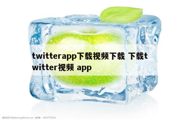 twitterapp下载视频下载 下载twitter视频 app