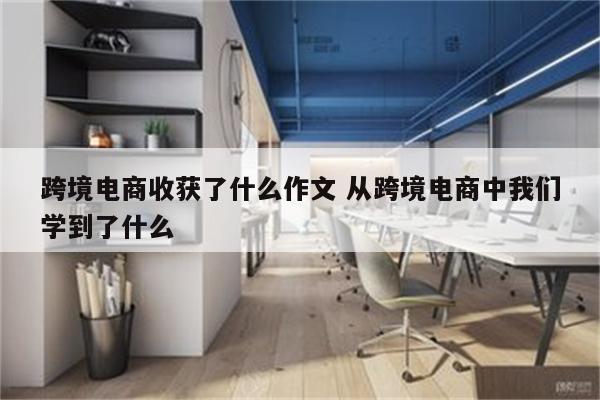 跨境电商收获了什么作文 从跨境电商中我们学到了什么