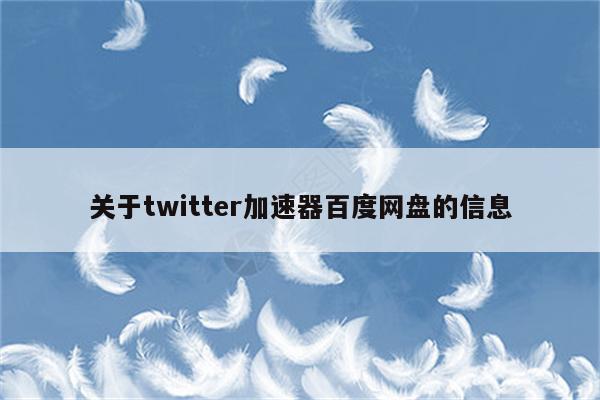 关于twitter加速器百度网盘的信息