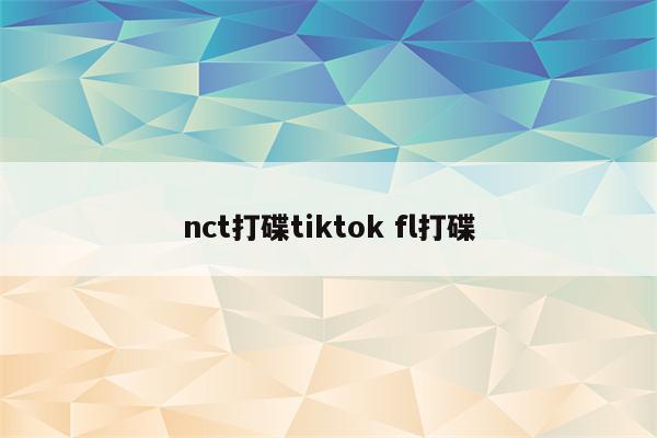 nct打碟tiktok fl打碟