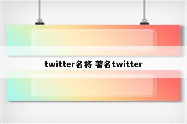 twitter名将 著名twitter
