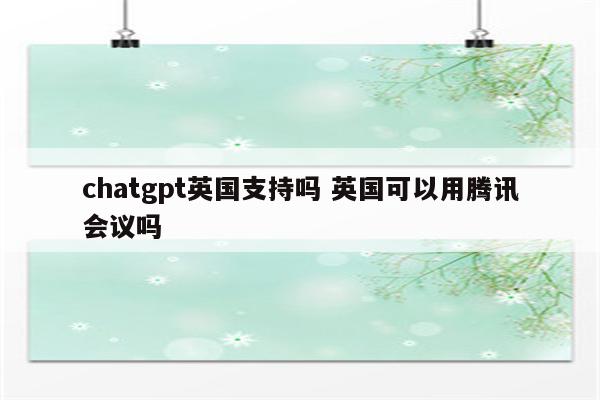 chatgpt英国支持吗 英国可以用腾讯会议吗