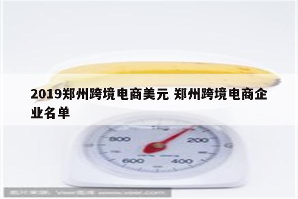 2019郑州跨境电商美元 郑州跨境电商企业名单