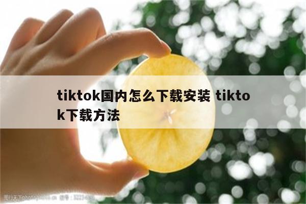 tiktok国内怎么下载安装 tiktok下载方法