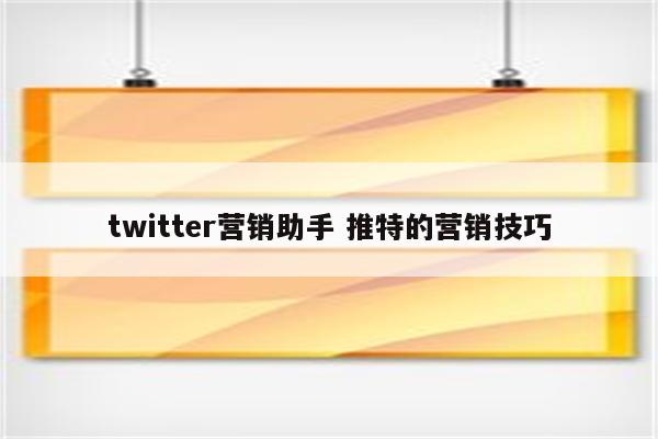 twitter营销助手 推特的营销技巧