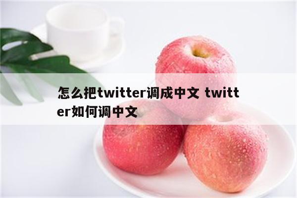 怎么把twitter调成中文 twitter如何调中文