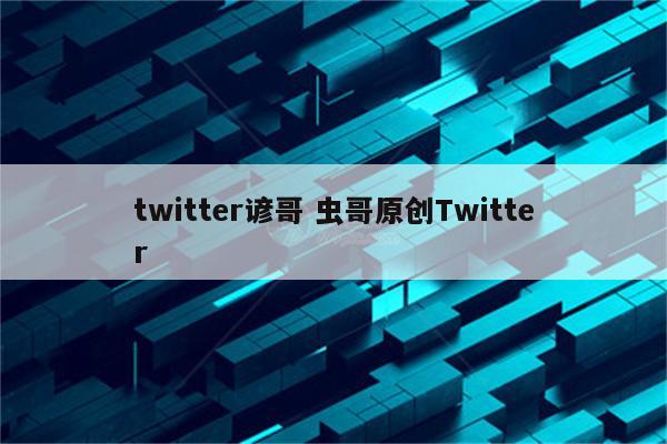 twitter谚哥 虫哥原创Twitter