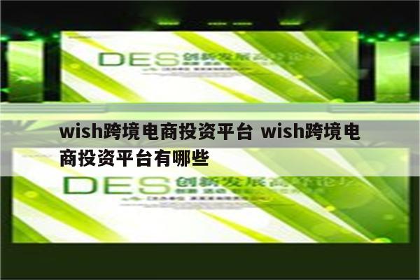 wish跨境电商投资平台 wish跨境电商投资平台有哪些