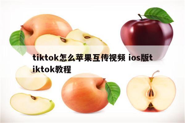 tiktok怎么苹果互传视频 ios版tiktok教程
