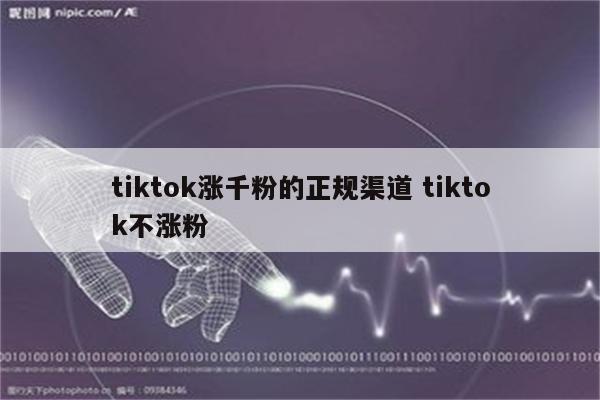 tiktok涨千粉的正规渠道 tiktok不涨粉