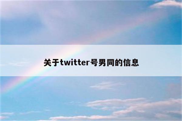 关于twitter号男同的信息