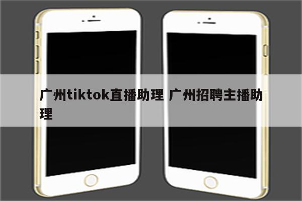 广州tiktok直播助理 广州招聘主播助理