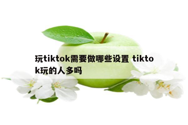 玩tiktok需要做哪些设置 tiktok玩的人多吗