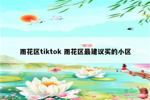 雨花区tiktok 雨花区最建议买的小区