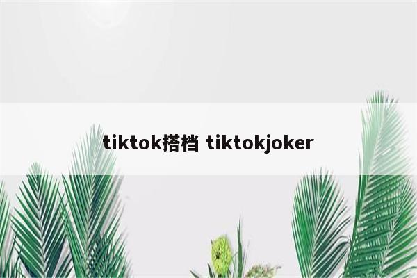tiktok搭档 tiktokjoker