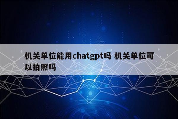 机关单位能用chatgpt吗 机关单位可以拍照吗