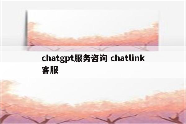 chatgpt服务咨询 chatlink客服