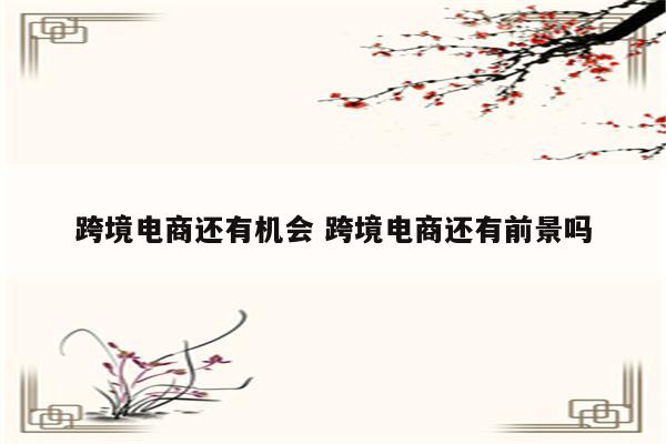 跨境电商还有机会 跨境电商还有前景吗