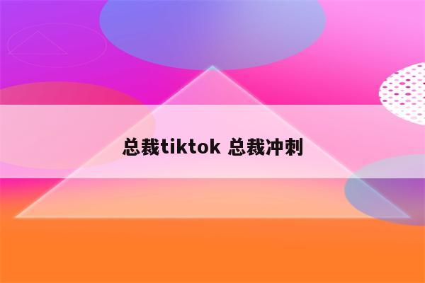 总裁tiktok 总裁冲刺