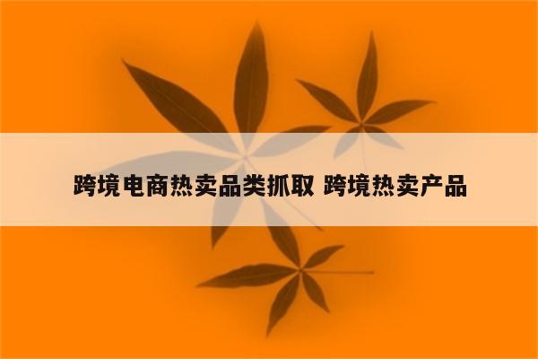 跨境电商热卖品类抓取 跨境热卖产品