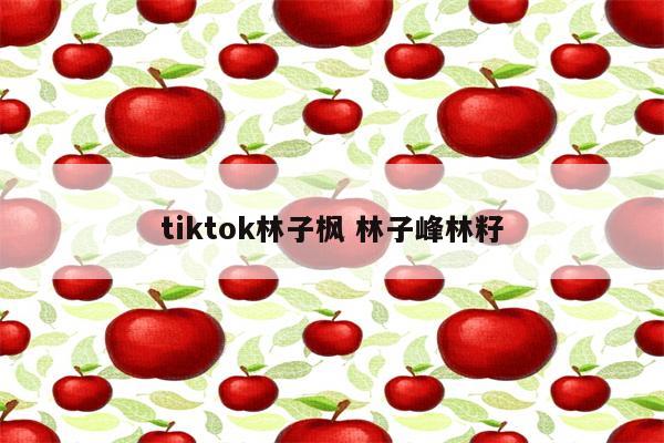 tiktok林子枫 林子峰林籽