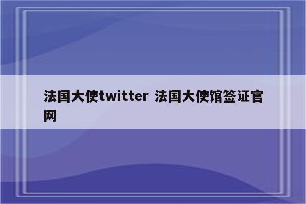法国大使twitter 法国大使馆签证官网