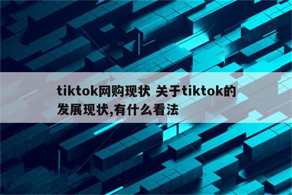 tiktok网购现状 关于tiktok的发展现状,有什么看法