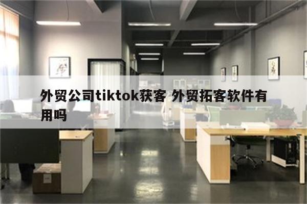 外贸公司tiktok获客 外贸拓客软件有用吗