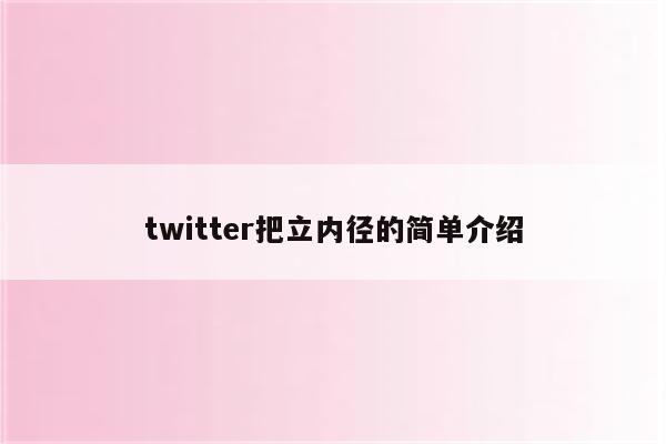twitter把立内径的简单介绍