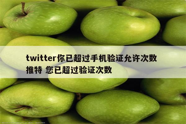 twitter你已超过手机验证允许次数 推特 您已超过验证次数