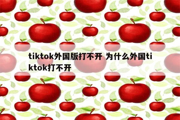tiktok外国版打不开 为什么外国tiktok打不开