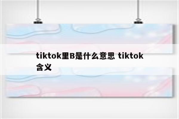 tiktok里B是什么意思 tiktok含义