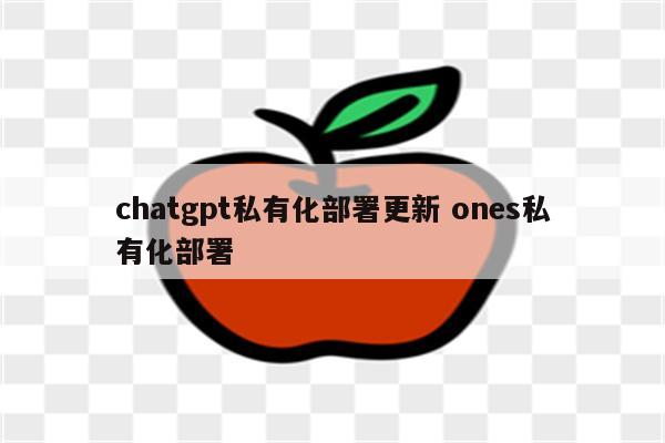 chatgpt私有化部署更新 ones私有化部署