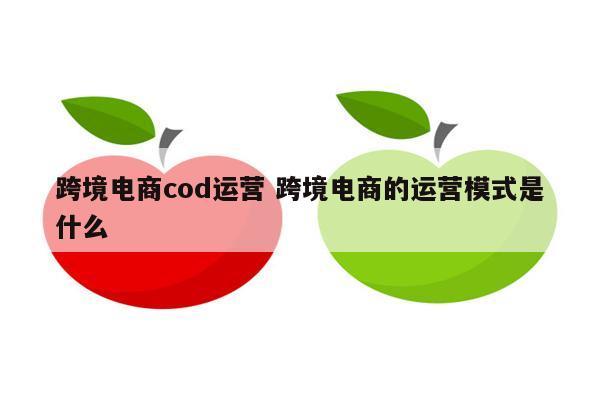 跨境电商cod运营 跨境电商的运营模式是什么