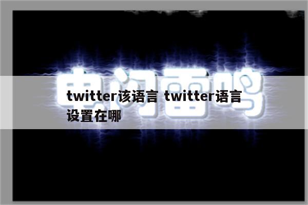 twitter该语言 twitter语言设置在哪