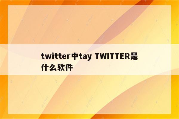 twitter中tay TWITTER是什么软件