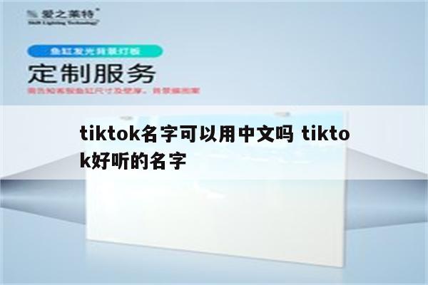 tiktok名字可以用中文吗 tiktok好听的名字