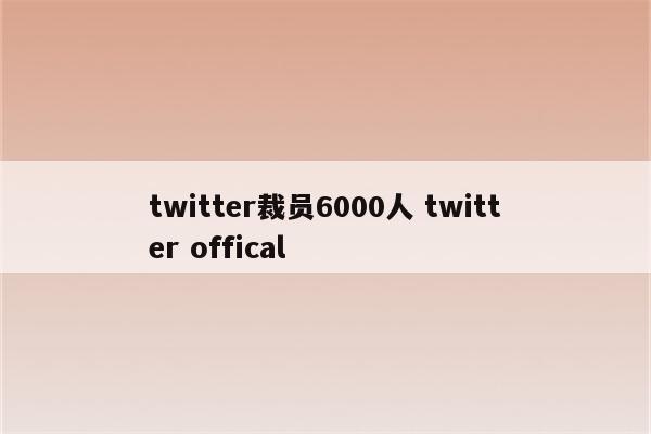 twitter裁员6000人 twitter offical