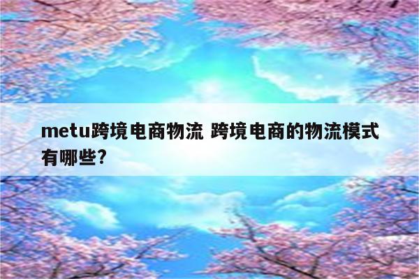metu跨境电商物流 跨境电商的物流模式有哪些?