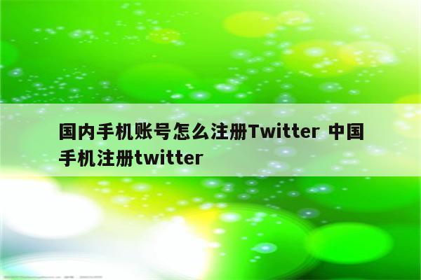 国内手机账号怎么注册Twitter 中国手机注册twitter