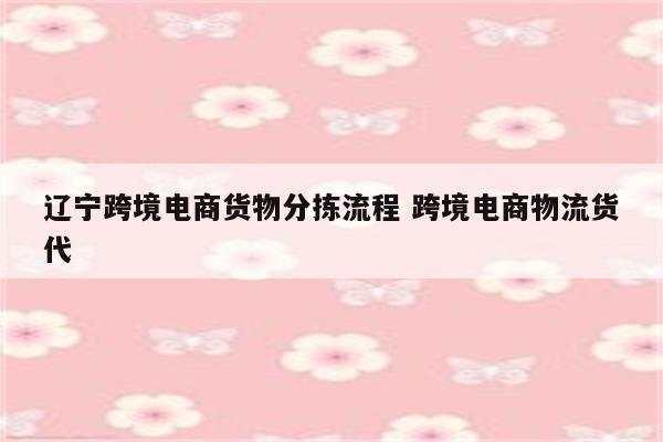 辽宁跨境电商货物分拣流程 跨境电商物流货代