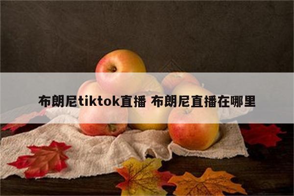 布朗尼tiktok直播 布朗尼直播在哪里